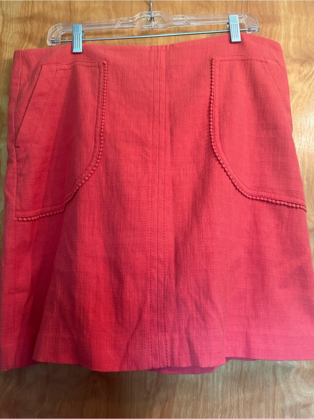 Loft Coral A-Line Mini Skirt with Decorative Trim Womens size 14 (tags removed)